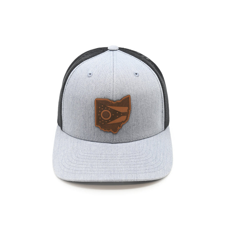 Load image into Gallery viewer, OH State Flag Leather Patch Hat
