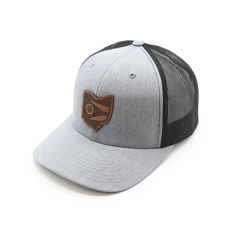 Load image into Gallery viewer, OH State Flag Leather Patch Hat
