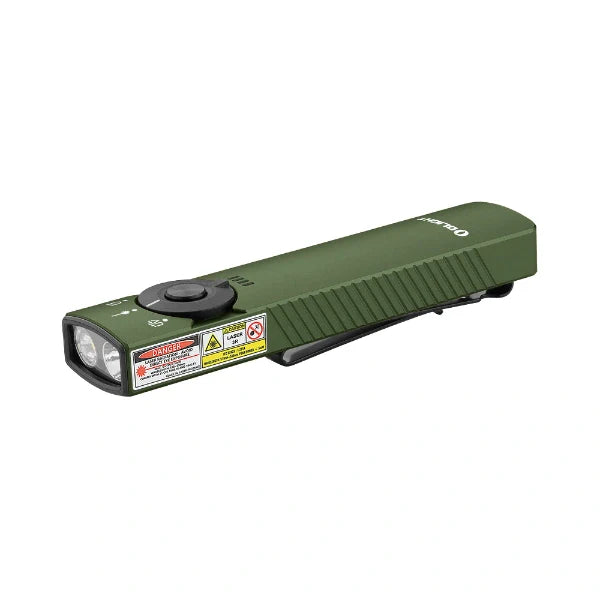 Load image into Gallery viewer, OLIGHT ARKFELDPRO3RODGV3 Arkfeld Pro Flat EDC Flashlight with LED Light UV and Laser - OD Green
