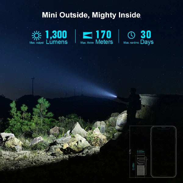 Load image into Gallery viewer, OLIGHT BATON4KITBK Baton 4 Powerful EDC Flashlight 1300 Lumens - Black - Premium (With Charging Case)
