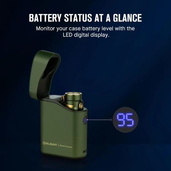 Load image into Gallery viewer, OLIGHT BATON4KITODG Baton 4 Powerful EDC Flashlight 1300 Lumens - OD Green - Premium (With Charging Case)
