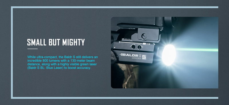 Load image into Gallery viewer, OLIGHT BALDRSBK Baldr S Rail Mounted Light 800 Lumens
