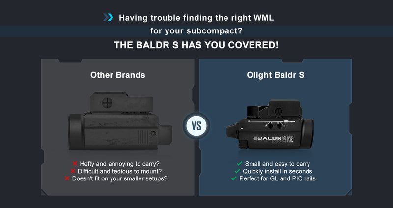 Load image into Gallery viewer, OLIGHT BALDRSBK Baldr S Rail Mounted Light 800 Lumens
