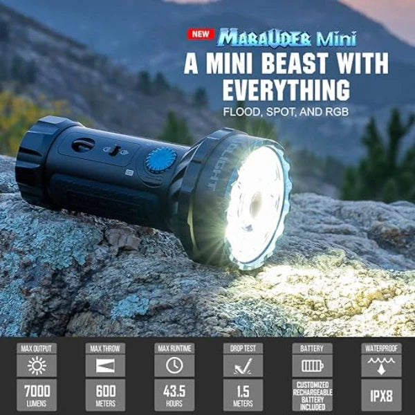 Load image into Gallery viewer, OLIGHT MARAUDERMINIBK Marauder Mini Powerful LED Flashlight With RGB
