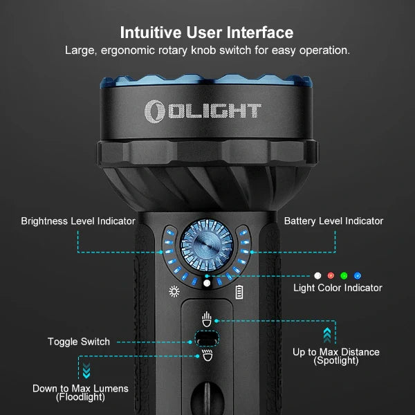 Load image into Gallery viewer, OLIGHT MARAUDERMINIBK Marauder Mini Powerful LED Flashlight With RGB
