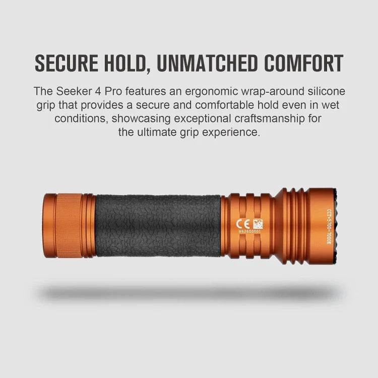 Load image into Gallery viewer, OLIGHT SEEKER4PROOG Seeker 4 Pro High Power Flashlight - Orange CW(5700~7000K)
