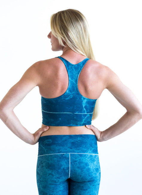 Load image into Gallery viewer, Ocean Marble Longline Sports Bra *FINAL SALE*
