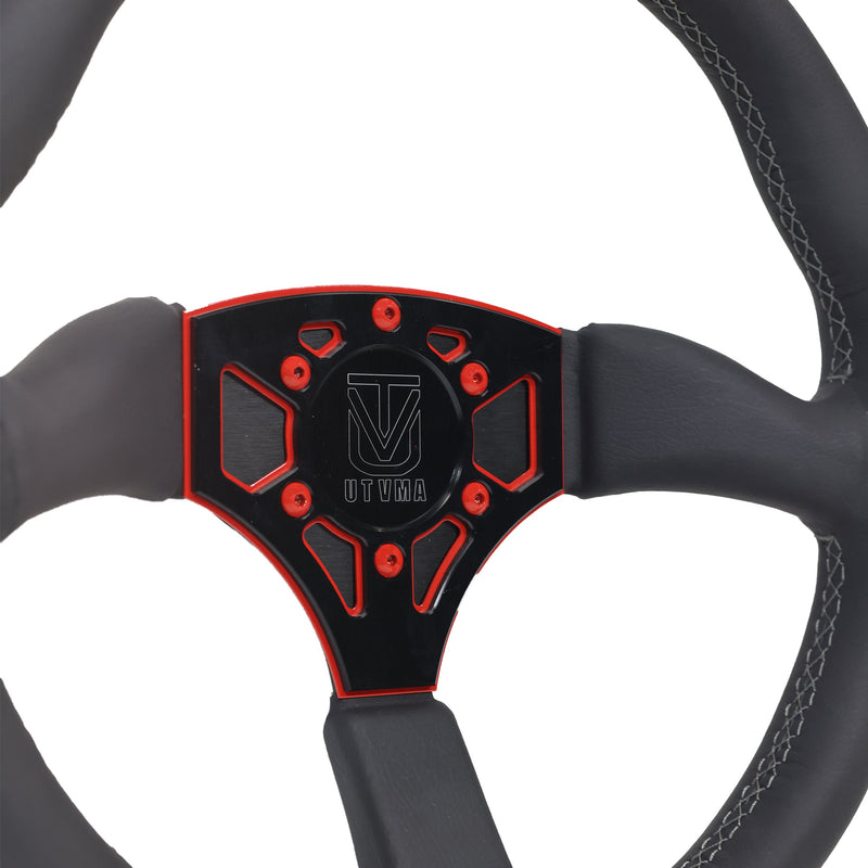 Load image into Gallery viewer, UTVMA Octane Leather Steering Wheel With Hub (Polaris, Can Am Models)
