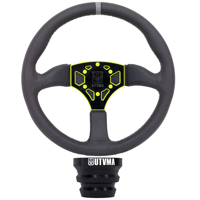 Load image into Gallery viewer, UTVMA Octane Leather Steering Wheel With Hub (Polaris, Can Am Models)
