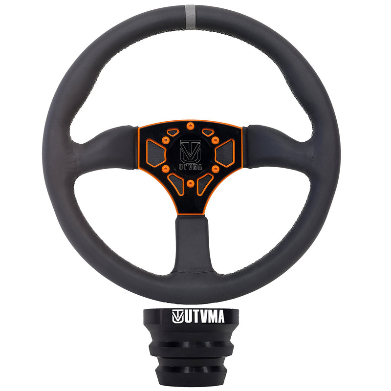 Load image into Gallery viewer, UTVMA Octane Leather Steering Wheel With Hub (Polaris, Can Am Models)
