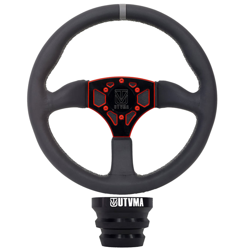 Load image into Gallery viewer, UTVMA Octane Leather Steering Wheel With Hub (Polaris, Can Am Models)

