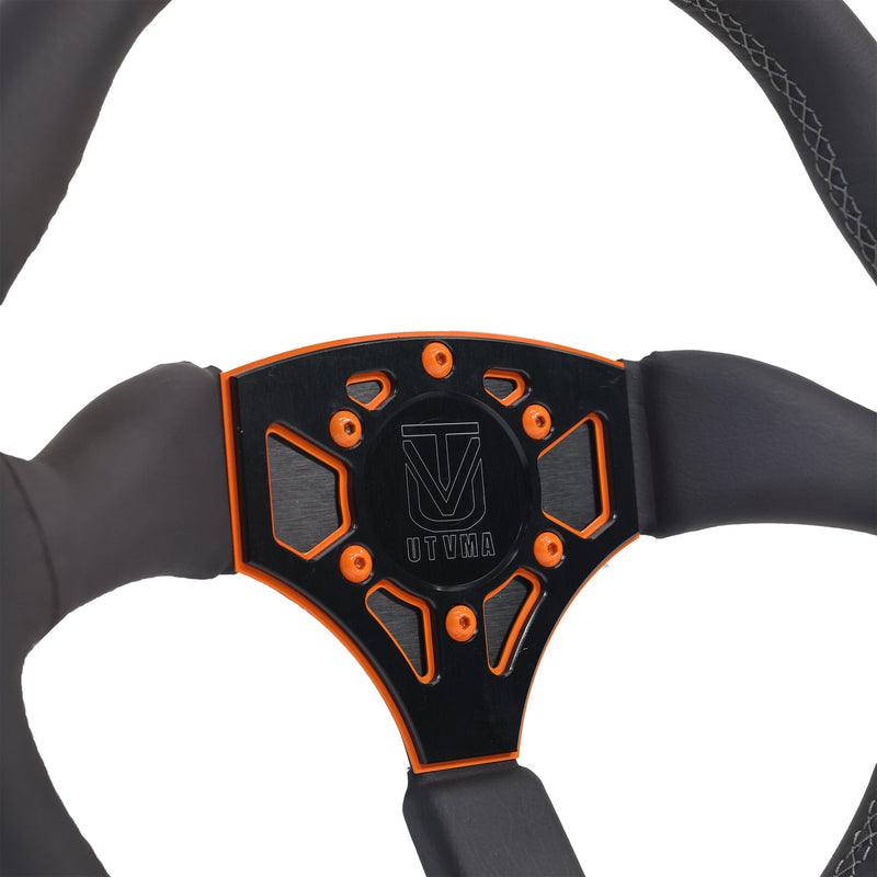 Load image into Gallery viewer, UTVMA Octane Leather Steering Wheel With Hub (Polaris, Can Am Models)
