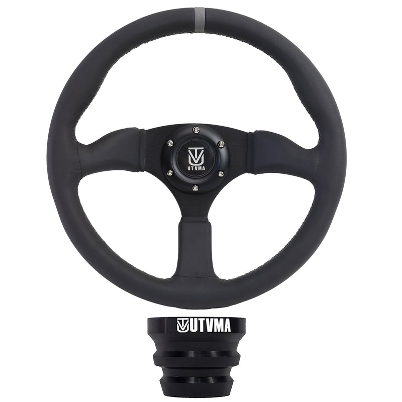 Load image into Gallery viewer, UTVMA Octane Leather Steering Wheel With Hub (Polaris, Can Am Models)
