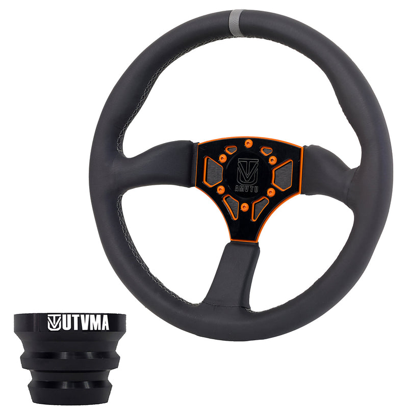 Load image into Gallery viewer, UTVMA Octane Leather Steering Wheel With Hub (Polaris, Can Am Models)
