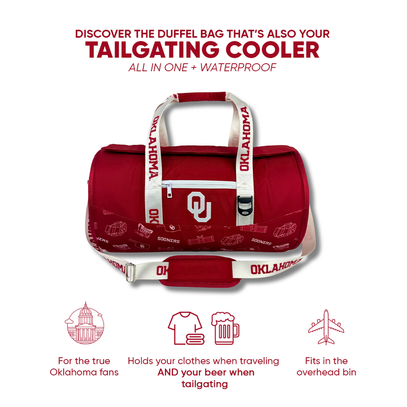 Load image into Gallery viewer, University of Oklahoma Duffel Cooler
