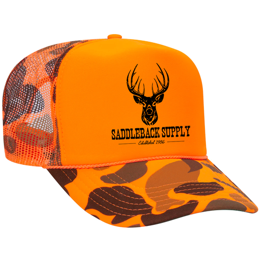Deer Hunting Blaze Camo Foam Hat
