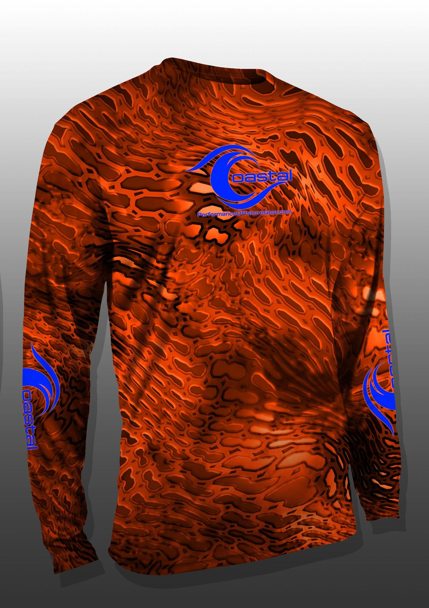 Coastal Orange Camo Performance Long Sleeve T-shirt