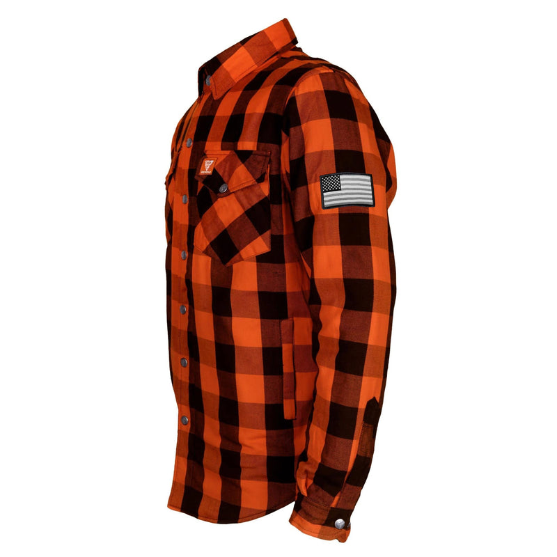 Load image into Gallery viewer, Protective Flannel Shirt - Orange and Black Checkered
