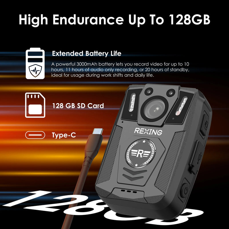 Load image into Gallery viewer, Rexing P2 FHD Body Camera 1080p Full HD With Type-C Port

