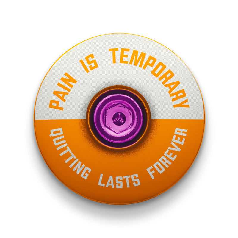 Load image into Gallery viewer, Pain is Temporary - Quitting Lasts Forever Bicycle Headset Cap
