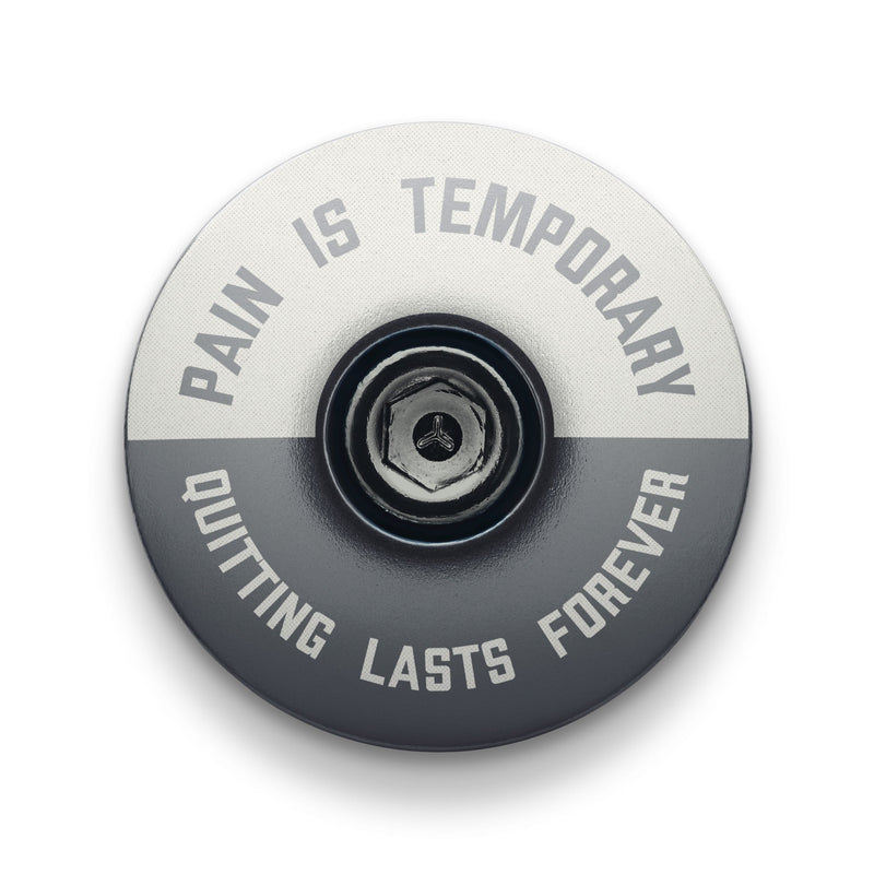 Load image into Gallery viewer, Pain is Temporary - Quitting Lasts Forever Bicycle Headset Cap
