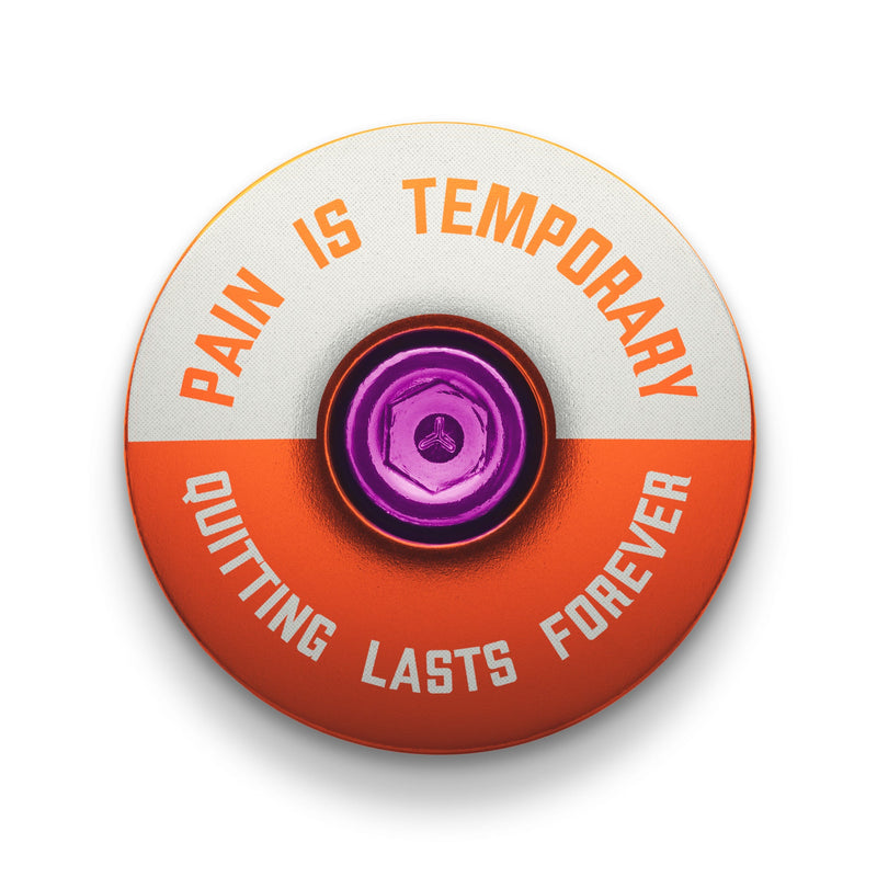 Load image into Gallery viewer, Pain is Temporary - Quitting Lasts Forever Bicycle Headset Cap
