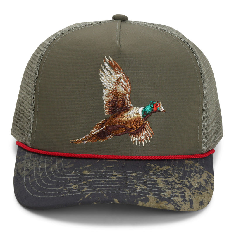Load image into Gallery viewer, Pheasant Upland 5-Panel Trucker Rope Cap
