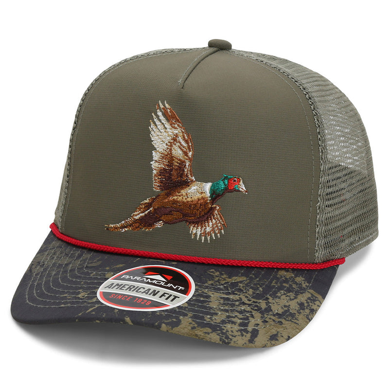Load image into Gallery viewer, Pheasant Upland 5-Panel Trucker Rope Cap
