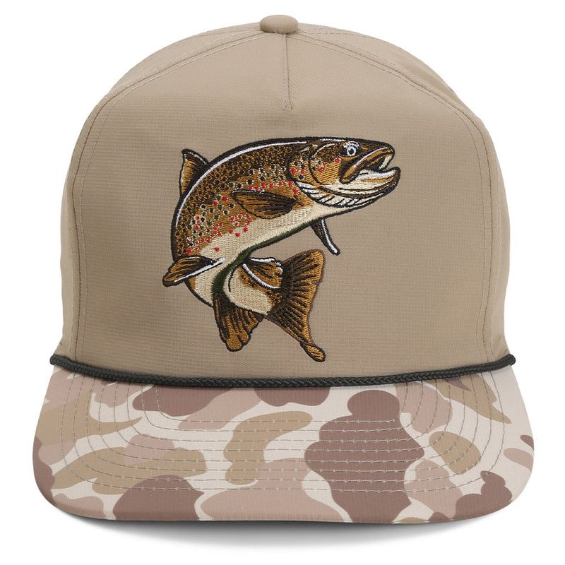 Load image into Gallery viewer, Brown Trout Rope Cap Fly Fishing 5-Panel

