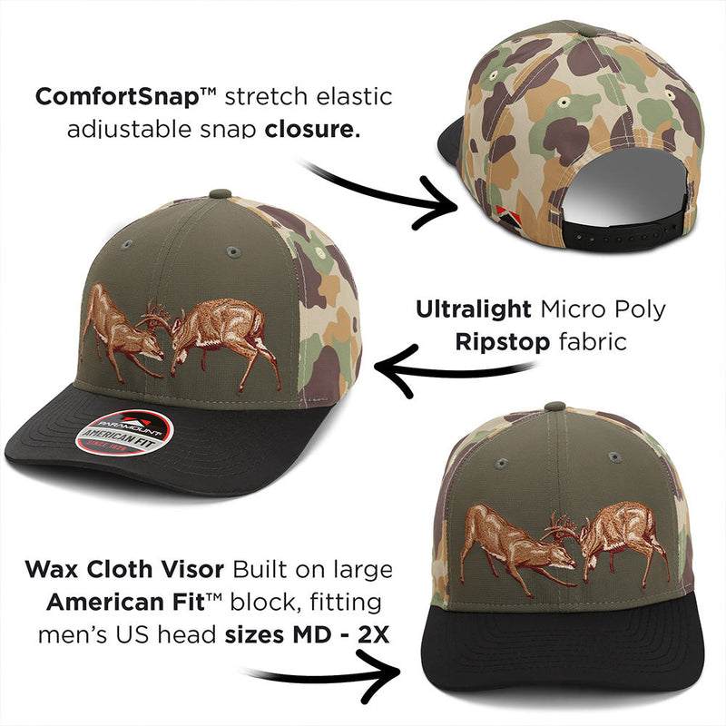 Load image into Gallery viewer, Fighting Deer Rut Cap 6-Panel Riverside Wax Cloth Visor
