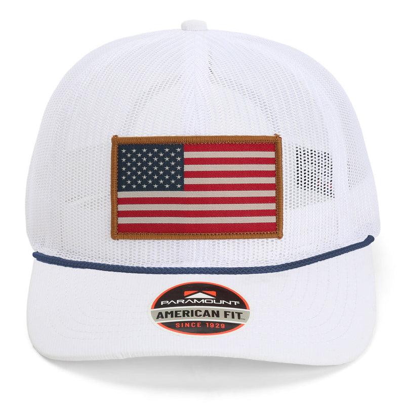 Load image into Gallery viewer, Vintage All Mesh American Flag Rope Cap

