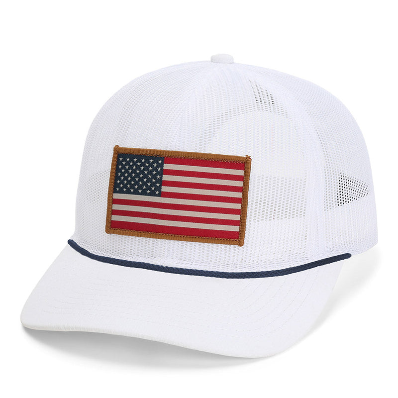 Load image into Gallery viewer, Vintage All Mesh American Flag Rope Cap
