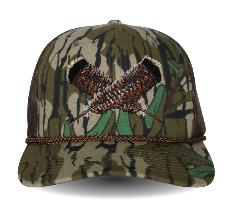Load image into Gallery viewer, Mossy Oak Bottomland Turkey Feather Meshback Cap
