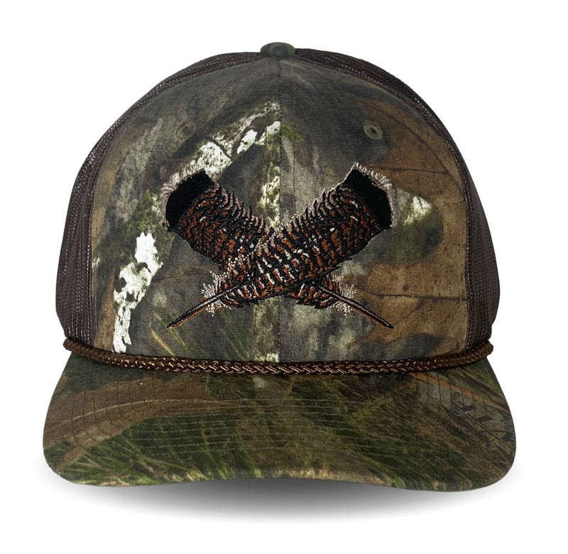 Load image into Gallery viewer, Mossy Oak Bottomland Turkey Feather Meshback Cap
