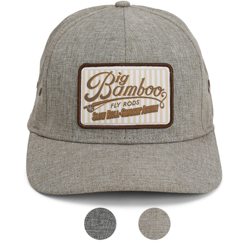 Load image into Gallery viewer, Big Bamboo Fly Rod Heathered 6-Panel Fly Fishing Patch Cap
