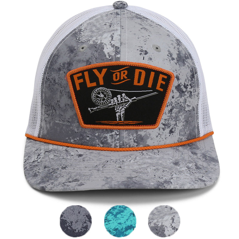 Load image into Gallery viewer, Fly or Die Hat Fly Fishing Mesh Back Rope Cap
