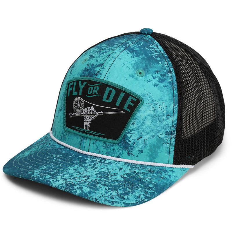 Load image into Gallery viewer, Fly or Die Hat Fly Fishing Mesh Back Rope Cap
