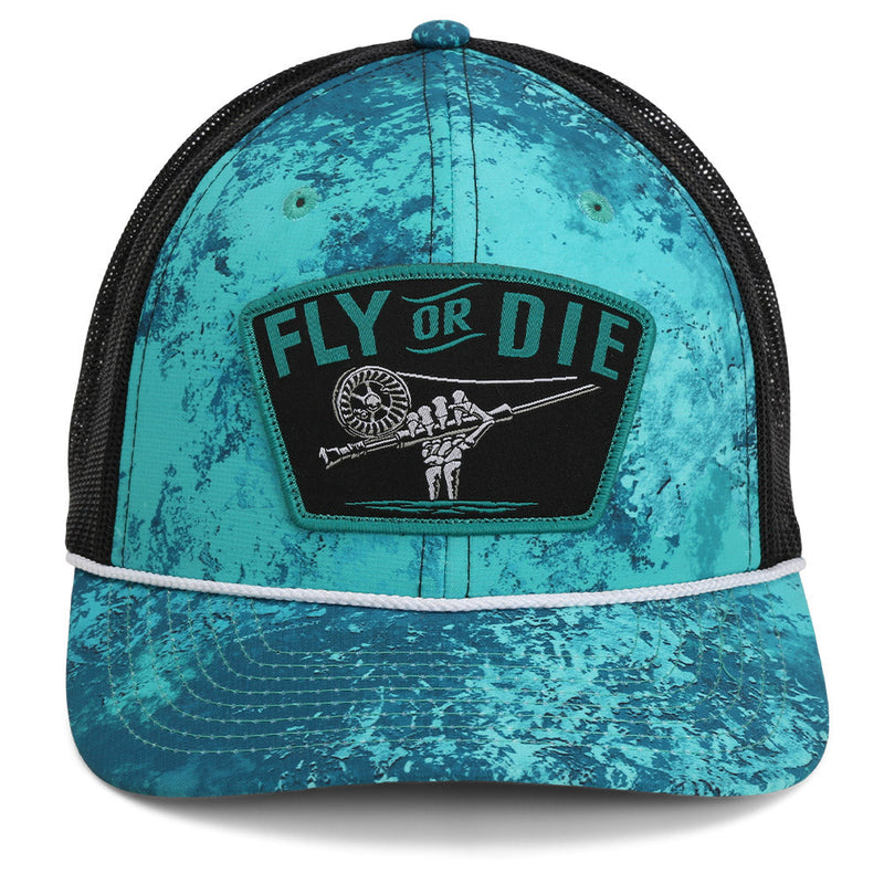Load image into Gallery viewer, Fly or Die Hat Fly Fishing Mesh Back Rope Cap
