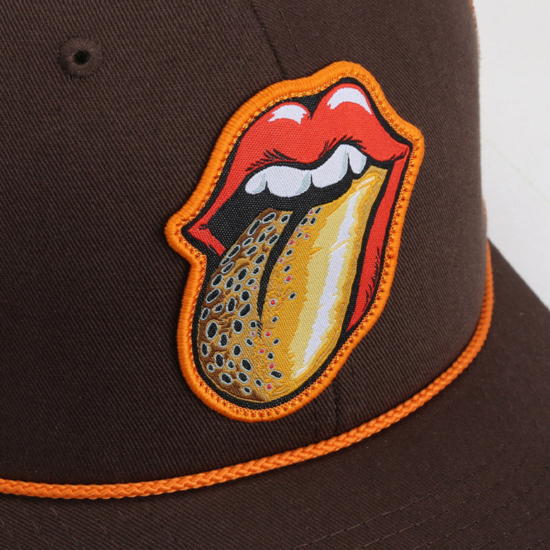Load image into Gallery viewer, Trout Tongue Fly Fishing Hat Patch Mesh Back Rope Cap
