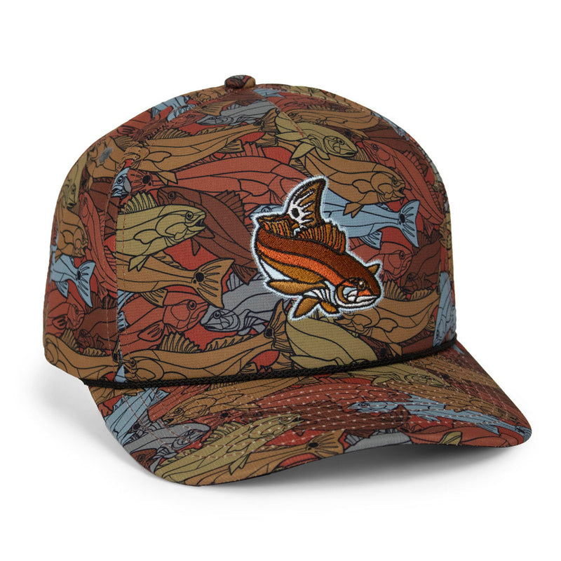 Load image into Gallery viewer, Redfish Stained Glass 5-Panel Trucker Rope Cap
