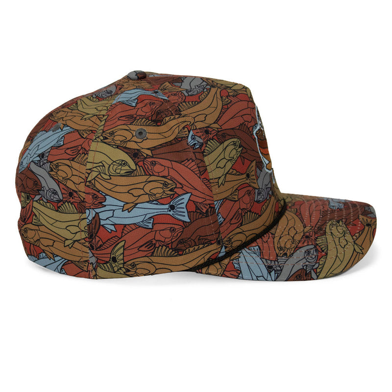 Load image into Gallery viewer, Redfish Stained Glass 5-Panel Trucker Rope Cap
