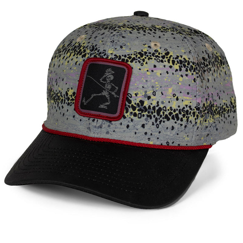 Load image into Gallery viewer, Dancing Skeletons Rainbow Trout 6-Panel Rope Cap
