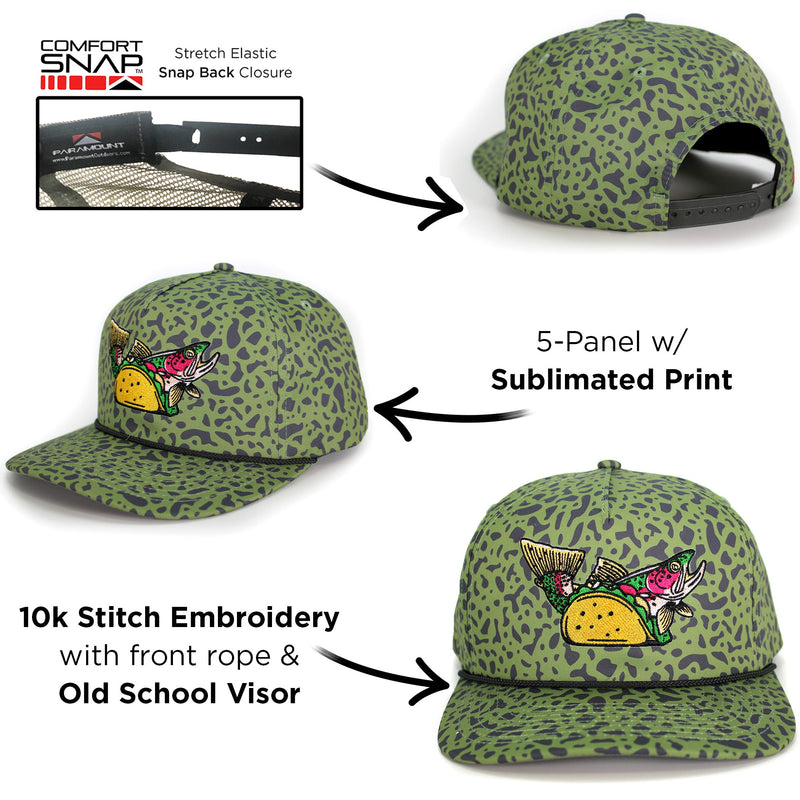 Load image into Gallery viewer, Fish Tacos 5-Panel Fly Fishing Hat
