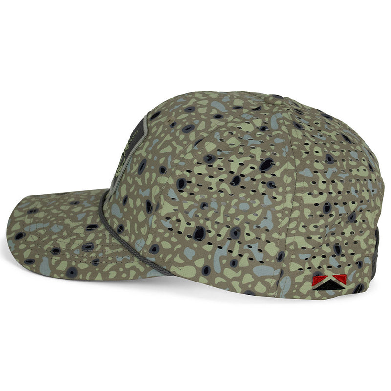 Load image into Gallery viewer, Big Foot Squatch Perforated Fishing 6-Panel Rope Cap Tan
