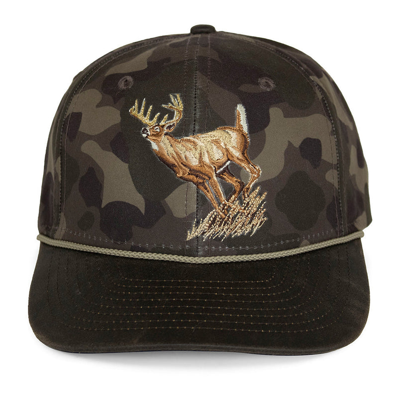 Load image into Gallery viewer, Running Deer 6-Panel Wax Cloth Rope Cap
