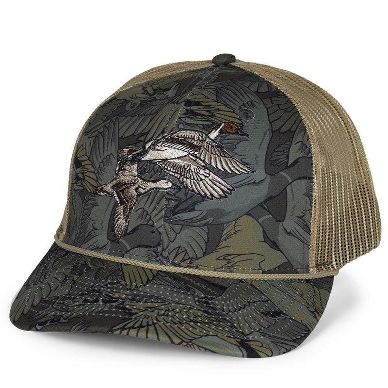 Load image into Gallery viewer, Pintail Pair Duck Hat Waterfowl Print 6-Panel Rope Cap
