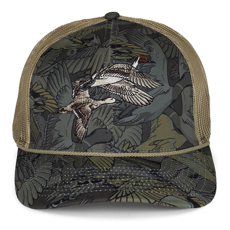 Load image into Gallery viewer, Pintail Pair Duck Hat Waterfowl Print 6-Panel Rope Cap
