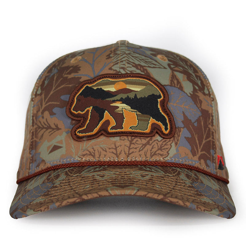 Load image into Gallery viewer, Sunset Bear Cloud Texture 5-Panel Rope Cap
