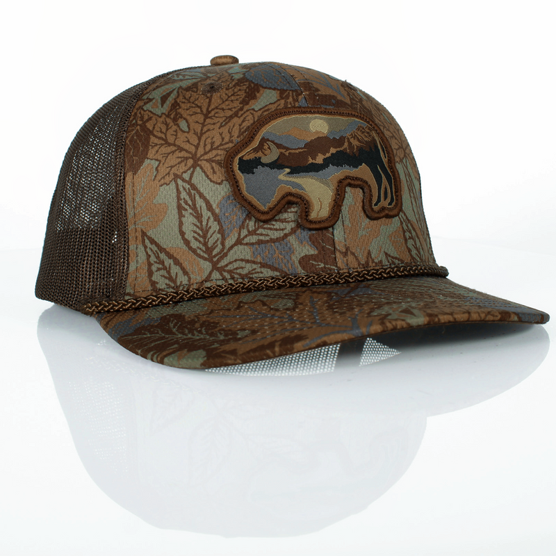 Load image into Gallery viewer, Sunset Bison Buffalo Meshback Rope Cap
