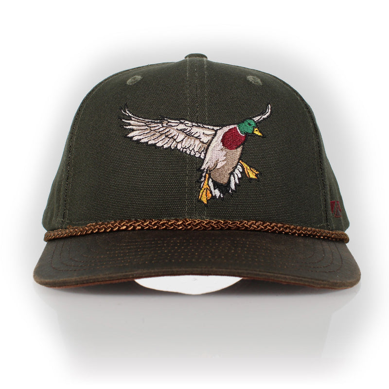 Load image into Gallery viewer, Canvas Mallard Drake Duck Hat with Wax Cloth Visor
